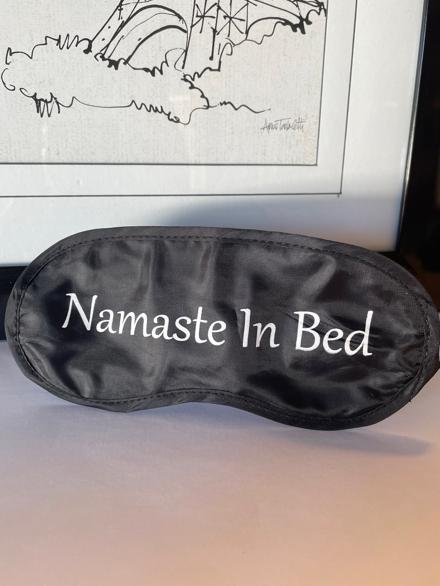 Silk Eye Masks with humorous sayings -Namaste In Bed