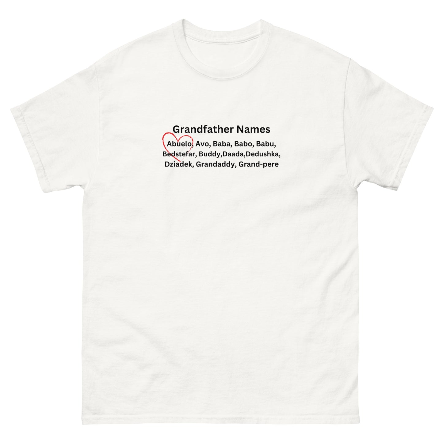 Abuelo Grandfather Names T-shirt