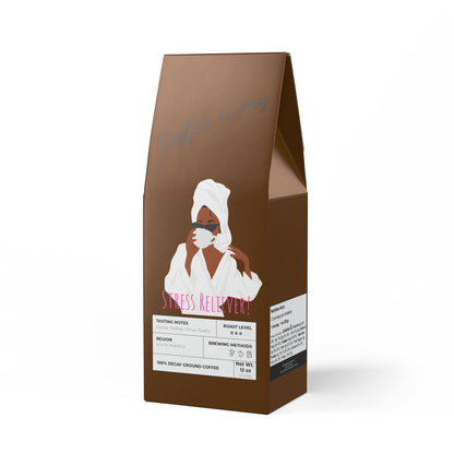 "Coffee is my stress reliever" Trapper Peak Decaf Coffee Blend (Medium Roast) by Stace Studios