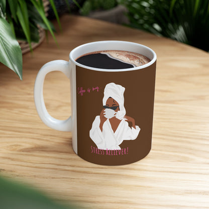 'Coffee is my.....Stress Reliever' Charming Ceramic Mug - by Stace Studios