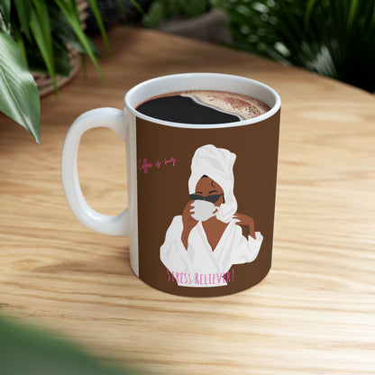 'Coffee is my.....Stress Reliever' Charming Ceramic Mug - by Stace Studios