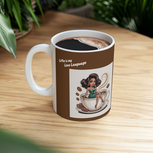 "Coffee is my Love language" Ceramic Mug by Stace Studios
