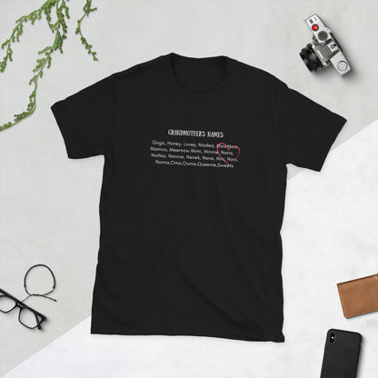 Nana Grandmother Names T-shirt