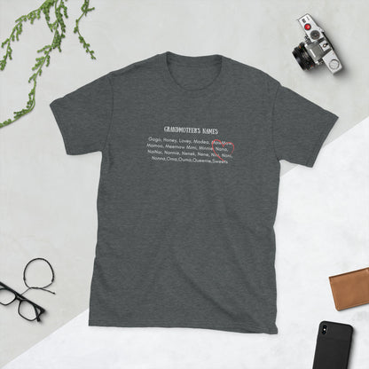 Nana Grandmother Names T-shirt